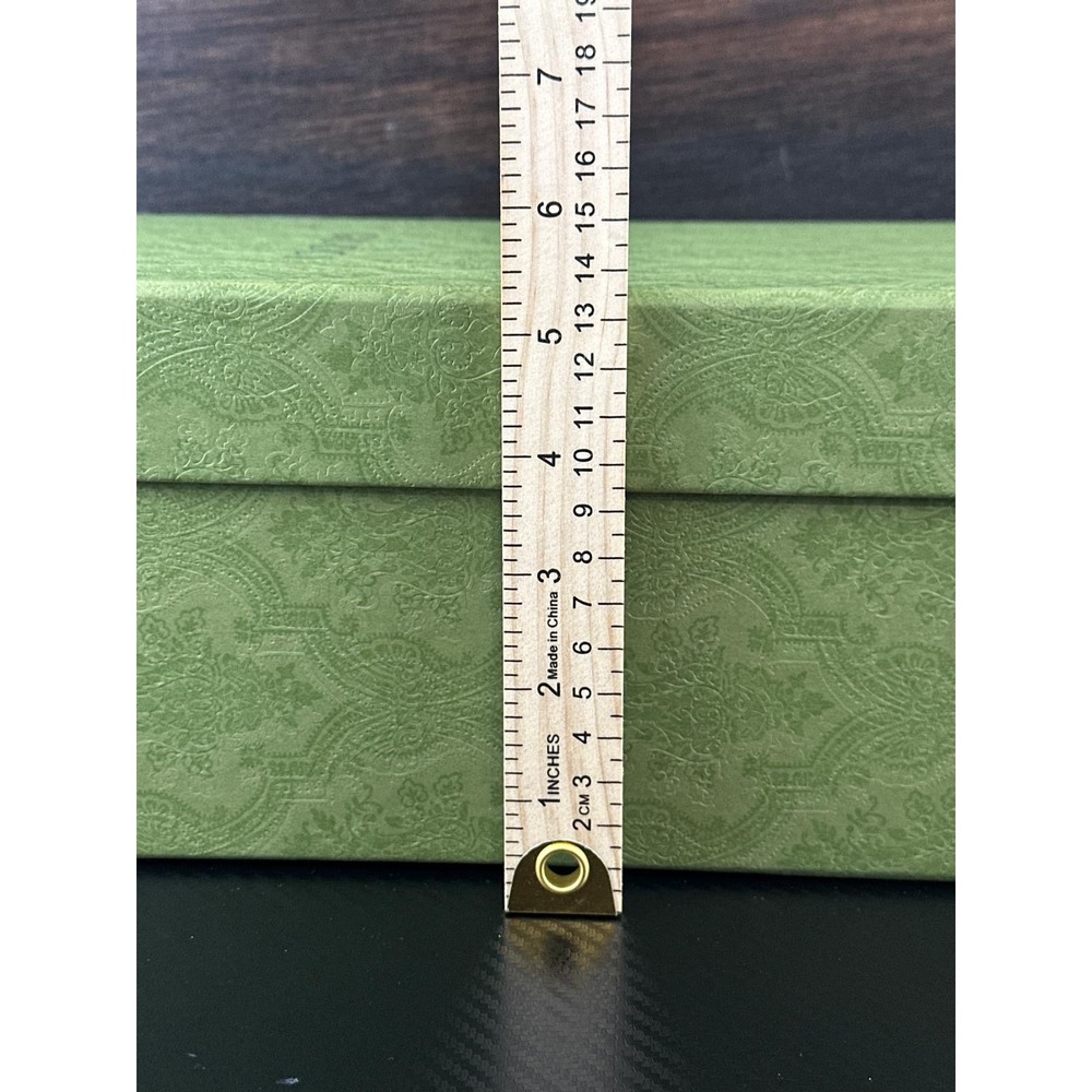 Gucci Green Paisley Embossed Empty Shoe Accessory Storage Box 14.5x8.25x5.25 - Picture 5 of 12